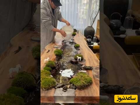 خلاقیت تحسین برانگیز اوستا نجار برای ساخت یک میز آکواریومی بسیار زیبا که دنیا نظیرشو ندیده / با این میز خونه تبدیل به بهشت زنده میشه 😍