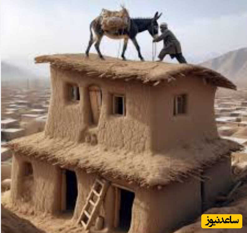 خلاقیت خنده دار اوستا بنّا برای حمل آجر با اُلاغ حماسه آفرید / هنر نزد ایرانیان است و بس🤣