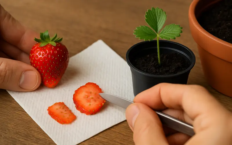 کاشت توت فرنگی با میوه